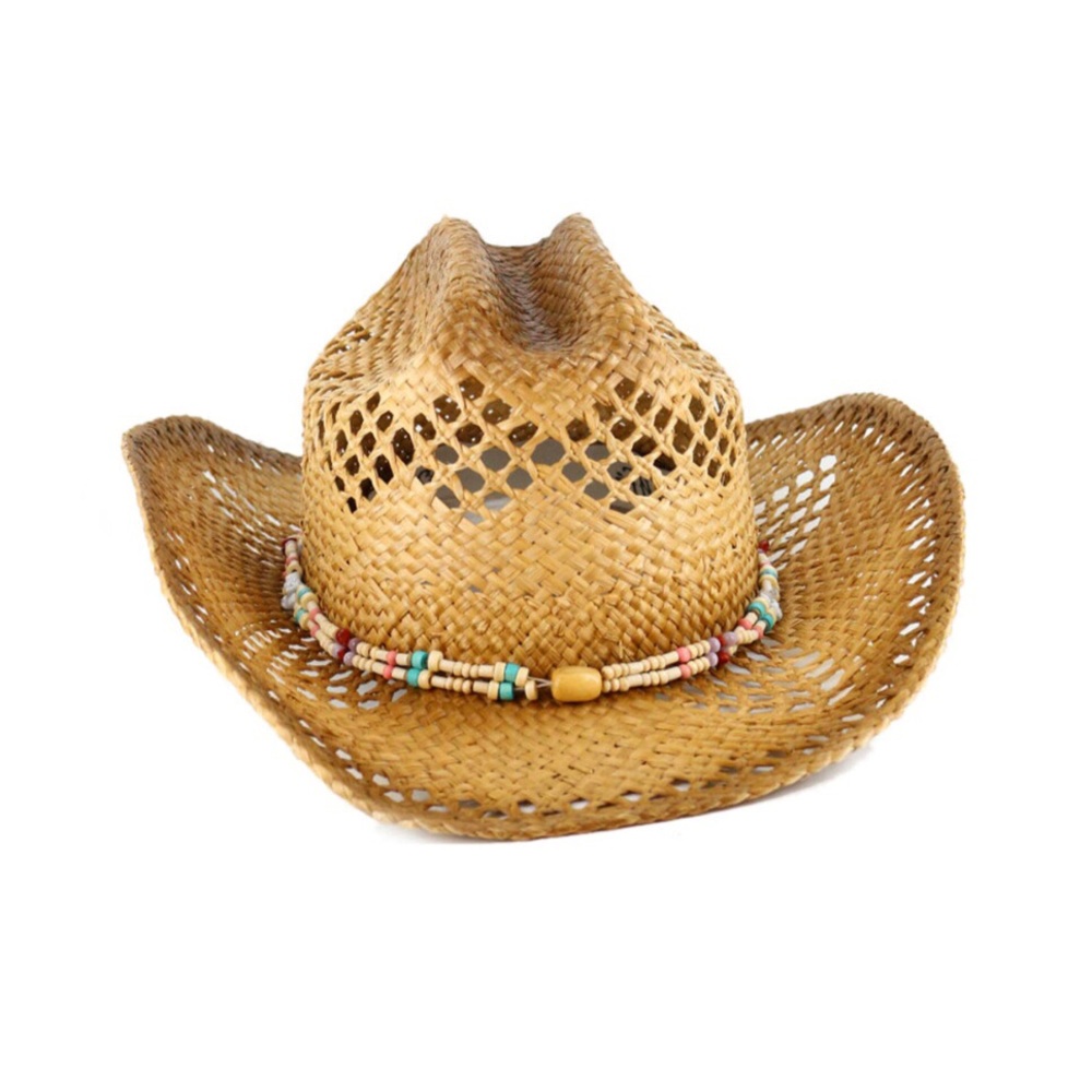 Shyanne Beaded Straw Western Cowboy Hat - Picture 3 of 7